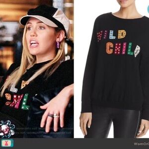 Alice + Olivia Bao Wild Child Black Embellished Wool Sweater ASO Miley Cyrus‎ XS